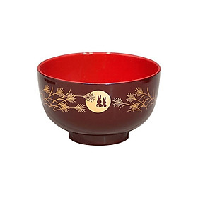 Bát tròn Tanaka sơn mài in họa tiết sang trọng nội địa Nhật Bản