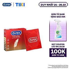 Bao cao su Durex Fetherlite Hộp 3 Bao