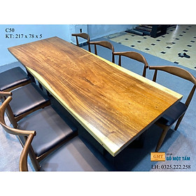 Mua Bàn Cafe Gỗ Me Tây  Bàn Làm Việc Gỗ Me Tây  Bàn Gỗ Me Tây Nguyên Tấm Dài 2 17m Rộng 78cm Dày 5cm