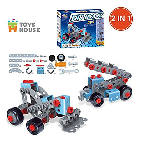 Đồ chơi phát triển kỹ năng cho bé - DIY MODELS, lắp ghép 3D mô hình 2 trong 1 Toyhouse 0620-TH110-TLH-1 nhựa mềm