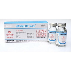 1 lọ HANMECTIN-25 loại 10 ml Dùng cho bọ chét, mòng, ve, rận trên trâu bò lợn chó mèo