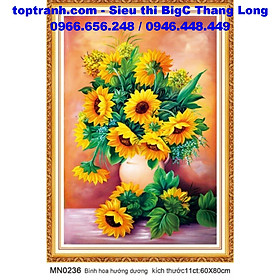 Mua Tranh thêu chữ thập bình hoa hướng dương thêu kín MN0236 chưa thêu