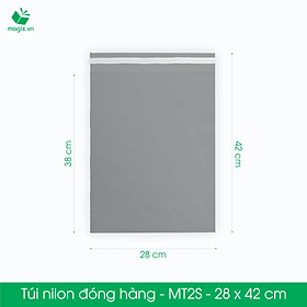 MT2S - 28x42 cm - Túi nilon gói hàng - 100 túi niêm phong đóng hàng màu xám