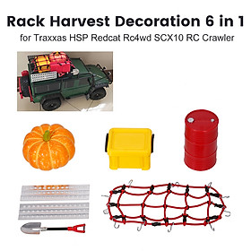 Rack Harvest Decoration 6 in 1 Big Oil Tank Storage Box Simulated Pumpkin Shovel Aluminum Self-Help Boards and Luggage