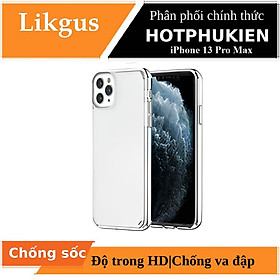 Ốp lưng chống sốc trong suốt cho iPhone 13 Pro Max hiệu Likgus Crashproof giúp chống chịu mọi va đập - hàng nhập khẩu