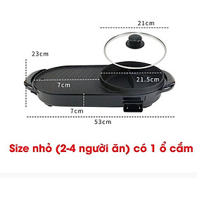 Mua Bếp Nướng Lẩu 2 Ngăn ĐA NĂNG Nồi lẩu nướng điện 2 trong 1 tiết kiệm điện năng