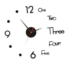 3X DIY Large Wall Clock Modern 3D Wall Sticker Clock Silent Living Room Decor S