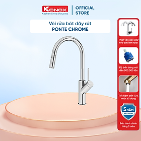Mua Vòi rửa bát kéo dây Konox  Model Ponte Chrome  4 phiên bản màu  Bề mặt mạ PVD 5 lớp cao cấp  Lõi đồng tiêu chuẩn CW617N  Linh kiện phụ trợ dòng chảy nhập khẩu châu Âu  Bảo hành chính hãng 5 năm  Hàng chính hãng