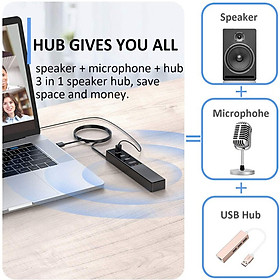 Mua Micro thu âm + Loa + Hub 3 USB livestream  quay video  ghi âm  Vlog  Chơi game  Học Online trò chuyện qua Zoom  MSN  SKYPE  họp hội nghị Tương thích máy tính để bàn  Laptop  iMac  Mac mini- Hàng chính hãng