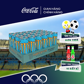 Lốc 24 Lon Nước Tăng Lực Giải Khát Monster Energy Mango Loco Vị Xoài 355ml/Lon Sale 25.07 Coca-Cola Official Store