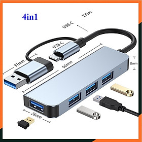 Mua Hub Type C  Cổng Chuyển Đổi Type C  Hub USB  Cổng Chia USB  TypeC Ra 4 Cổng USB  Cổng Chuyển Đổi Dành Cho Macbook  Laptop  PC -  Hàng Chính Hãng