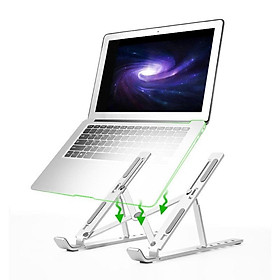 Mua Giá Đỡ Laptop bằng nhựa ABS cao cấp điều chỉnh sáu góc độ chiều cao có thể gập lại gấp gọn phù hợp cho laptop macbook từ 11 đến 15 inch khi lắp tản nhiệt không bị rung ổn định chắc chắn