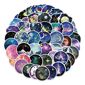 Sticker mặt trăng moonlight trời sao galaxy trang trí mũ bảo hiểm, guitar, ukulele, điện thoại, sổ tay, laptop - mẫu S7