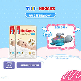 [Tặng thêm miếng] Combo 2 Tã dán sơ sinh Tràm Trà Tự Nhiên Huggies NB40/NB70/S54/S80