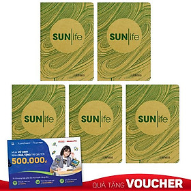 Combo 5 Tập Sinh Viên 4 Ly Ngang 200 Trang ĐL 60g/m2 - FAHASA - Bìa Kraft SunLife (Mẫu Màu Giao Ngẫu Nhiên)