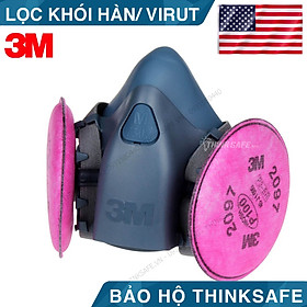 Mặt nạ phòng độc 3M 7502 bộ 3 món sử dụng phin 3M 2097 - Mặt nạ N95 phòng dịch, chống bụi, chống độc, khói hàn - lọc hơi hữu cơ nồng độ thấp