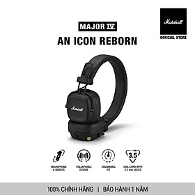 Tai nghe Bluetooth Marshall Major IV - 80 giờ nghe nhạc không dây - Hàng chính hãng