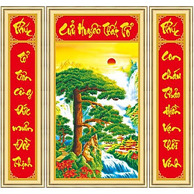 Mua Tranh đá cửu huyền thất tổ 77365 - kích thước: 1 2 : (25 * 120). 2: (64 * 120)cm. (TRANH CHƯA LÀM)