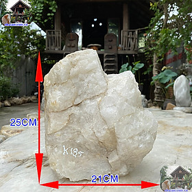 Đá thạch anh trắng thô khối tự nhiên trấn trạch 9kg -K185