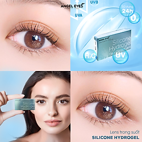 Lens trong suốt có độ cận dòng cao cấp chất liệu Silicone Hydrogel Angel Eyes độ cận 1 - 15 - Cận -3.75 độ - 1 bên