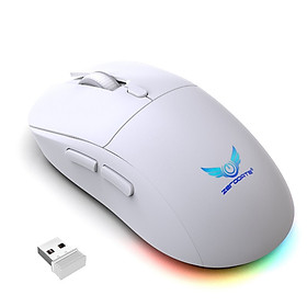 Chuột Led Không Dây Pin sạc T25 Gaming Cổng sạc TypeC chống mỏi cổ tay cho máy tính laptop hàng nhập khẩu - Trắng