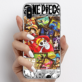 Ốp lưng cho iPhone X, iPhone XR nhựa TPU mẫu One Piece cờ đỏ