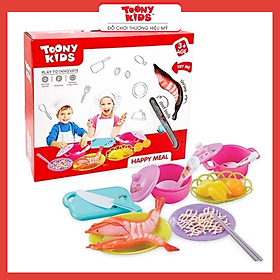 Đồ Chơi Bộ Nấu Ăn 26 TOONYKIDS - Đồ Chơi Nhà Bếp Cho Bé - Happy Meal TN128 [Tặng Kèm Sticker]