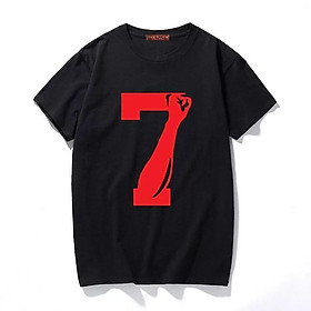 Áo thun tay lỡ Stee SEVEN Unisex màu đen Trùm unisex aothununisex aophongnam