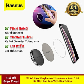 Mua Giá Đỡ Điện Thoại Nam Châm Trên Ô Tô Xe Máy Gắn Bàn Làm Việc Dán Tường Hít Cực Chắc - Hàng Chính Hãng Baseus