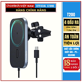 Mua Giá đỡ điện thoại kiêm đế sạc không dây Mag-safe 15w gắn khe gió trên ô tô Choetech T200-F (Hàng chính hãng)