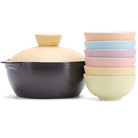 Bộ 1 Nồi Và 6 Chén Cơm Màu Pastel PSM1507S7