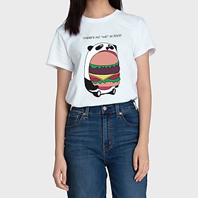 Áo Thun Nữ Dáng Suông Màu Trắng There’s No We In Food Aaa Jeans