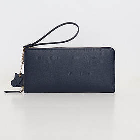 Ví dài nữ khóa kéo vòng da bò thật Mira - Pink Ohara Leather
