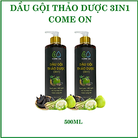 Dầu gội thảo dược 3in1 Come On chai 500ml dầu gội thảo dược dưỡng tóc khỏe sạch gàu ngăn rụng tóc