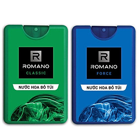 Combo 2 chai nước hoa Bỏ túi Romano Classic, Romano Force (18ml*2)- Mẫu mới