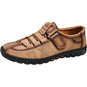 Velcro Lazy Slip-Resistant Casual Shoes Men'S Lightweight Breathable Wear-Resistant Handmade Shoes