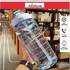 Bình Nước 2L 2000ML Cao Cấp Bình Đựng Nước Có Ống Hút (Giao Màu Ngẫu Nhiên)