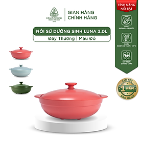 Hình ảnh Nồi Sứ Dưỡng Sinh Minh Long Healthy Cook Luna 2.0 L - Dùng Cho Bếp Gas, Bếp Hồng Ngoại
