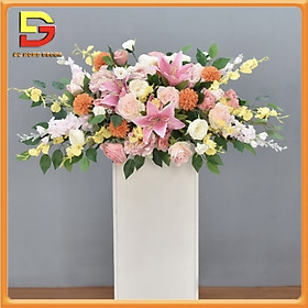 Mua Hoa Lụa Lẵng Hoa Lụa Nhiều Màu Sắc Trang Trí Bục Phát Biểu Phòng Họp Hội Nghị Hội Thảo DG-542