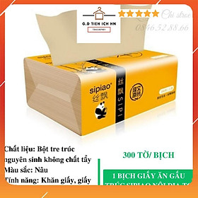 Mua Bịch giấy ăn cao cấp gấu trúc Sipiao siêu dai loại 300 tờ/gói - Khăn giấy Sipao kích thước 175x120x3mm