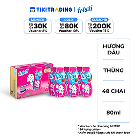 Thùng 48 chai sữa chua uống hương dâu Fristi 80ml