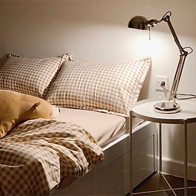 Mua Vỏ gối nằm caro nâu be (1 chiếc)  Vỏ gối kẻ hottrend 2022 size 45x65cm.
