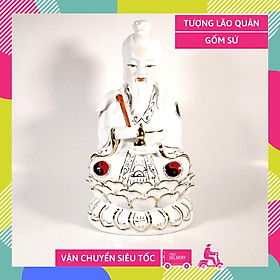 Mua Tượng Thái Thượng Lão Quân gốm sứ ngồi áo trắng cao cấp - Cao 36cm
