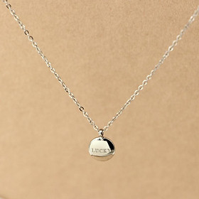 Dây Chuyền Mặt Tròn Nhỏ Khắc Chữ Lucky Chất Liệu Thép Titan Không Rỉ Ko Dị Ứng TT 0228