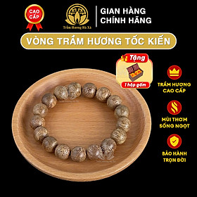 Vòng tay trầm hương tròn đơn tốc kiến tự nhiên cao cấp đeo tay nam nữ phong thủy thu hút may mắn tài lộc Trầm Hương Hà Xá