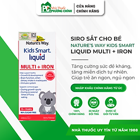 Siro Bổ Sung Vitamin Và Sắt Cho Bé Nature's Way Kids Smart Liquid Multi + Iron (Chai 200ml)