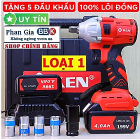 Máy khoan pin, Máy Siết Bulong KEN199v Động cơ Không Chổi Than, pin khủng 10cell