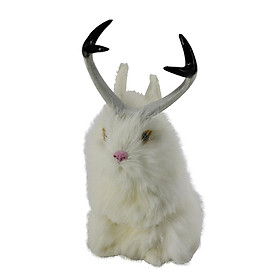 Realistic Artificial Rabbit Lifelike Easter Furry Animal Figurine