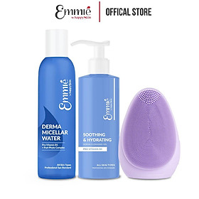 Bộ 3 làm sạch: Gel Rửa Mặt 180ml + Nước Tẩy Trang 250ml + Máy Rửa Mặt Emmié By Happy Skin