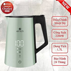 Ấm Siêu Tốc Đun Nước ELMICH 1.7L Bình Đun Nước Siêu Tốc Hiển Thị Nhiệt Độ EL3856G Hàng Chính Hãng